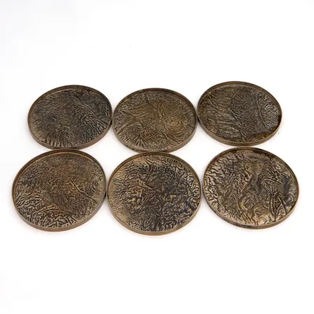 Kuusi lasinalustaa, kaiverrettu, Ø 75mm, Käsityö - Turtiainen Pekka, 830, Paino: 164,5 g