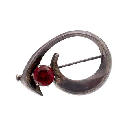 Kivirintaneula, leveys 37mm, Kultasepät Salovaara, Turku 1976, 925br, Paino: 3,2 g