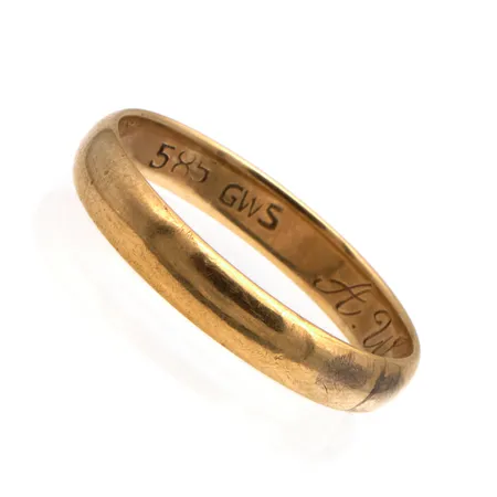 Siläe sormus, kaiverrettu, koko 18½, 585, Paino: 2,5 g