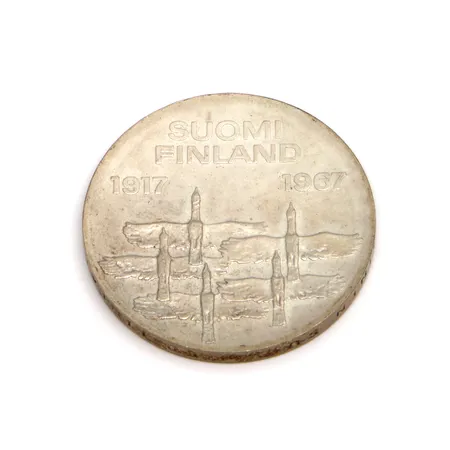 Juhlaraha, Suomen itsenäisyyden kunniaksi 1917-1967, nimellisarvo 10mk, 900, Paino: 23,9 g