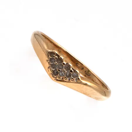 Timanttisormus 10xn.0.005ct, koko 17½, 585, Paino: 1,9 g