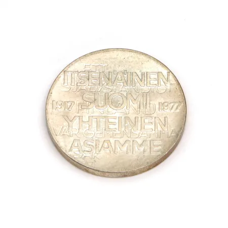 Juhlaraha, Itsenäinen Suomi 60 vuotta, nimellisarvo 10mk, 1917-1977, 500, Paino: 21,5 g