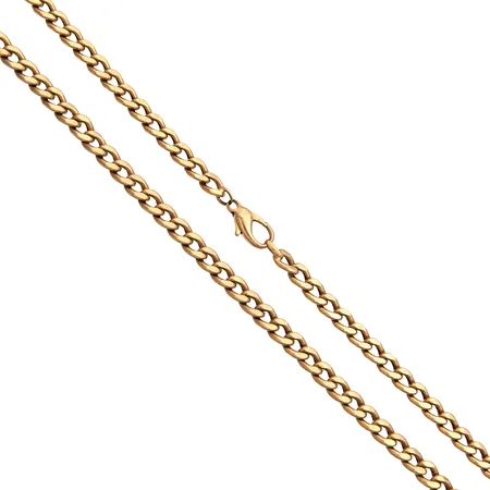 Panssarikaulaketju, pituus 55cm, leveys 6mm, ontto, pieniä käytön jälkiä, 585, Paino: 23,8 g