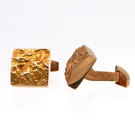 Kalvosinnapit, kaiverrettu, mitat 14,3x14,3mm, 585, Paino: 10 g