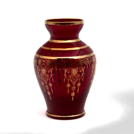 Maljakko Murano, korkeus 110mm, 24 karaatin kultaus