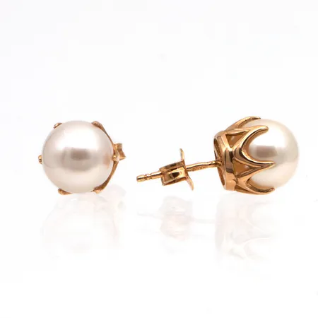 Helmikorvakorut, helemen Ø 8,1mm, 585br,  Paino: 2,9 g