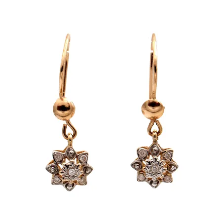 Timanttikorvakorut 10xn0.005ct, korkeus 23mm, 585br, Paino: 1,3 g