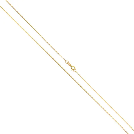 Venetsia-kaulaketju, pituus 45cm, leveys 1mm, pieniä käytön jälkiä, 585, Paino: 1,7 g