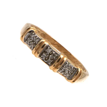 Timanttisormus 12xn.0.005ct, kaiverrettu, koko 18, 585,  Paino: 2,4 g