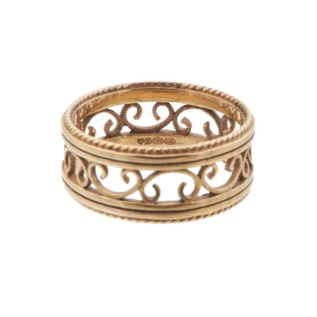 Sormus, Kalevala, Filigraani, koko 18, 750, Paino: 5,8 g