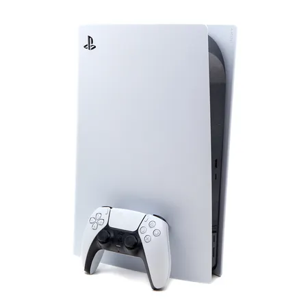 Pelikonsoli, Sony PlayStation 5, model CFI-1216A, yksi DualSense ohjain, usb kaapeli, HDMI-kaapeli ja virtajohto