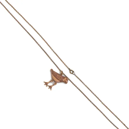 Kaulakoru Kalevala Koru, Hattulan Lintu, ketjun pituus 61cm, riipuksen korkeus 35mm, pronssia