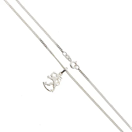 Panssarikaulaketju Suomileijona-riipuksella, ketjun pituus 38cm, riipuksen korkeus 20mm, 925, Paino: 3,5 g