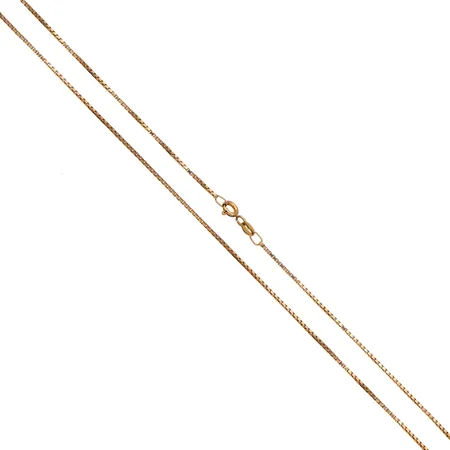 Venetsia-kaulaketju, pituus 44cm, leveys 1mm, käytön jälkiä, 585,  Paino: 3,2 g