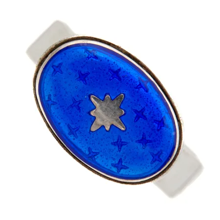 Emaloitu sormus, Kalevala, Taivaankansi, koko 19¾, rasia, 925br, Paino: 6,8 g