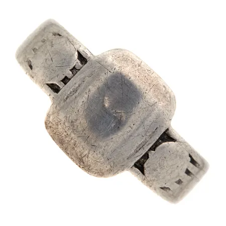 Sormus, kulunut, koko 17¼, "Invaliidien hyväksi", Kultakeskus Oy, vuodelta 1942, 813, Paino: 3,9 g