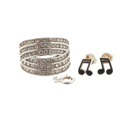 Hopeakoruja, osa viallisia, 925br, Paino: 5,3 g