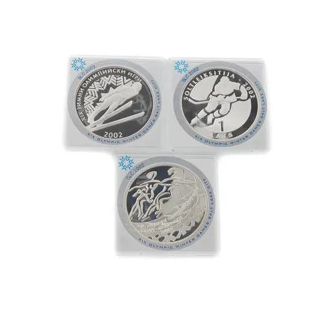 Kolme hopearahaa Latvia, Bulgaria ja Ukraina, 2001, Salt lake city 2001-2002, 925, Paino: 85,8 g