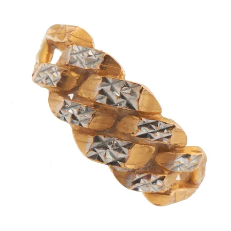 Sormus, koko 18, 916 kelta- ja valkokultaa,  Paino: 2,9 g