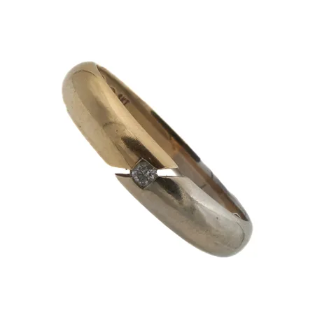 Timanttisormus, koko 17, 585 kelta- valkokultaa,  Paino: 2 g