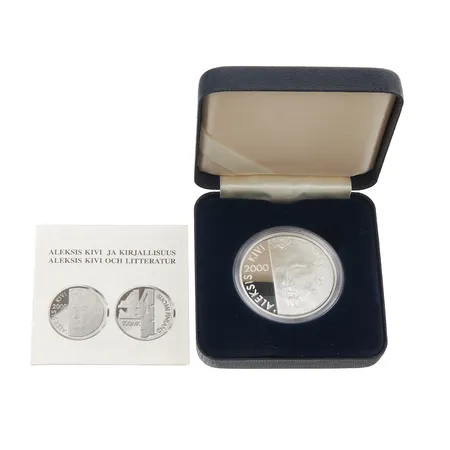 Hopeinen juhlaraha, Aleksis Kivi ja kirjallisuus, 100 mk, 925, Paino: 21,5 g