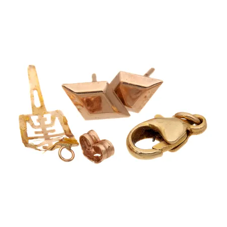 Kultakoruja, osa viallisia, 585, Paino: 1,4 g