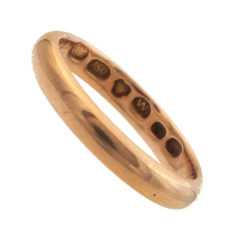 Sileä sormus, koko 19¾, 750, Paino: 5,9 g