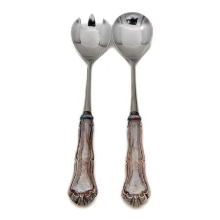 Salaatti-ottimet, Chippendale, kulumaa, pituus 246mm, 830br, Paino: 151,7 g