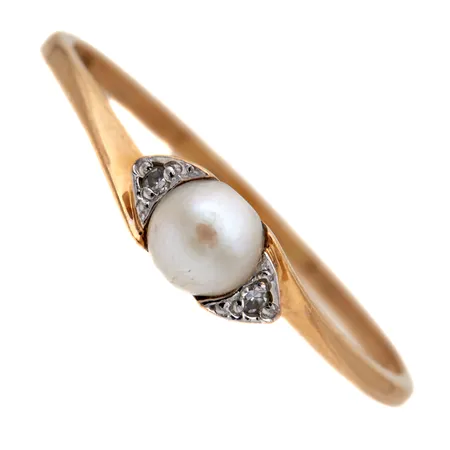 Helmisormus timanteilla 2xn.0.005ct, koko 19, 585br,  Paino: 1,5 g