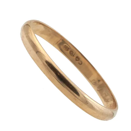 Sileä sormus, koko 22, kaiverrettu, 585,  Paino: 2,5 g