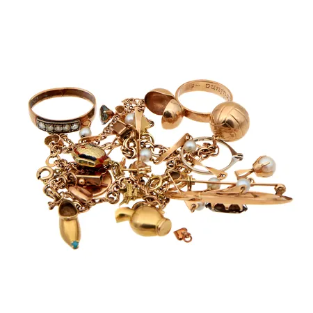 Kultakoruja, osa viallisia, 585br,  Paino: 29,5 g