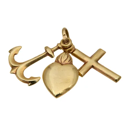 Usko- toivo- ja rakkaus-riipus, korkeus 22mm, 585, Paino: 1,8 g