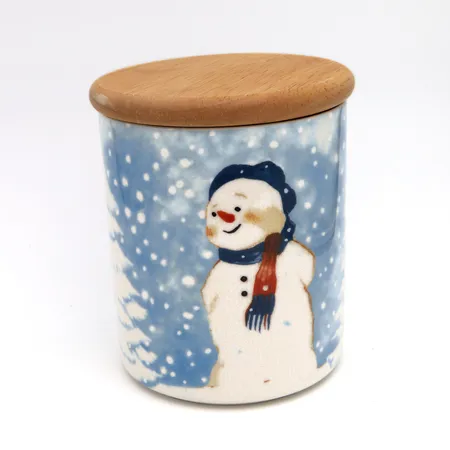 Keittiöpurkki, Arabia, design Minna Immonen, Lumiukko, korkeus 155mm