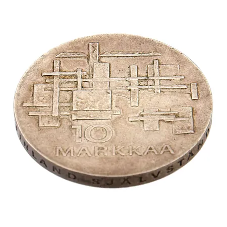 Juhlaraha, Suomen itsenäisyyden kunniaksi 1917-1967, nimellisarvo 10mk, 900, Paino: 23,9 g