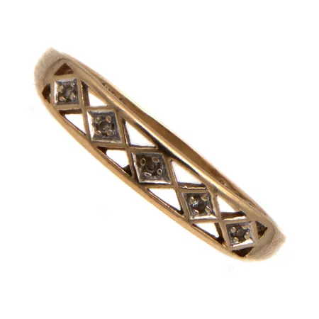 Timanttisormus, 5xn.0.005ct, koko 19, 585,  Paino: 1,5 g