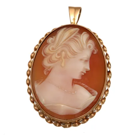 Camee-riiipus, korkeus 40mm, 585br,  Paino: 5,3 g