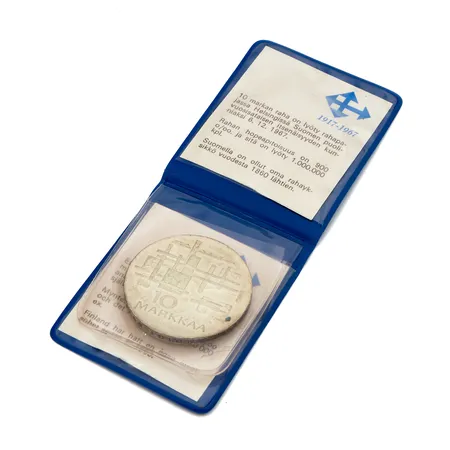 Juhlaraha, 10 markkaa, Itsenäinen Suomi 50 vuotta 1917 -1967, Suomi, 900, Paino: 24 g