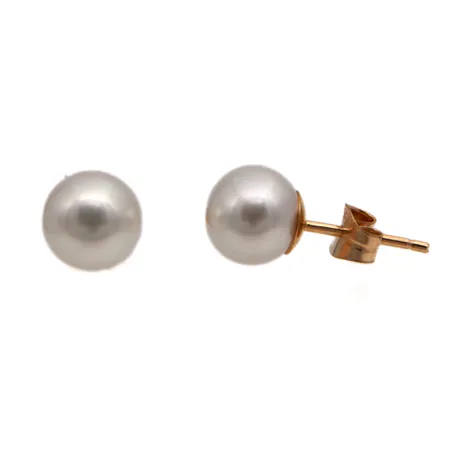 Helmikorvakorut, helmen Ø 7mm, 585br, Paino: 1,5 g