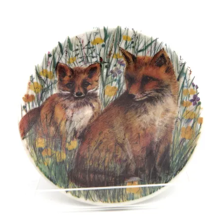 Seinälautanen Arabia Fauna, Kettu, design Tuula Lappalainen, Ø 120mm