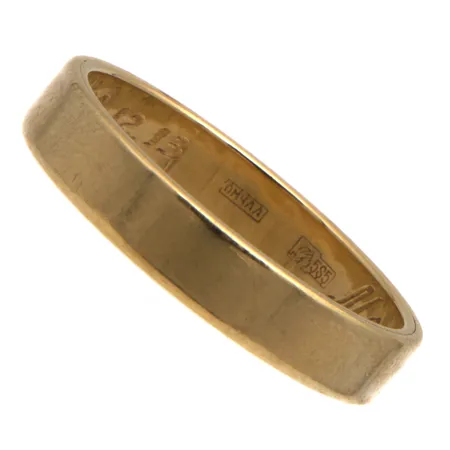 Sileä sormus, koko 19¾, kaiverrettu, 585,  Paino: 3,1 g