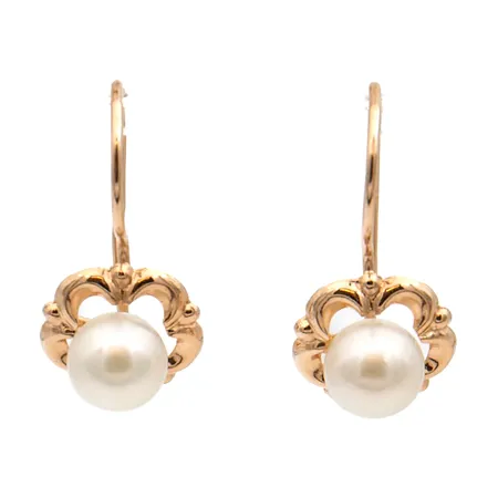 Helmikorvakorut, korkeus 18mm, leveys 9mm, 585br,  Paino: 1,1 g