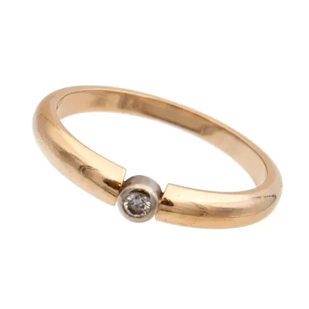 Timanttisormus 1xn.0.03ct, koko 16¾, 585, Paino: 2,5 g