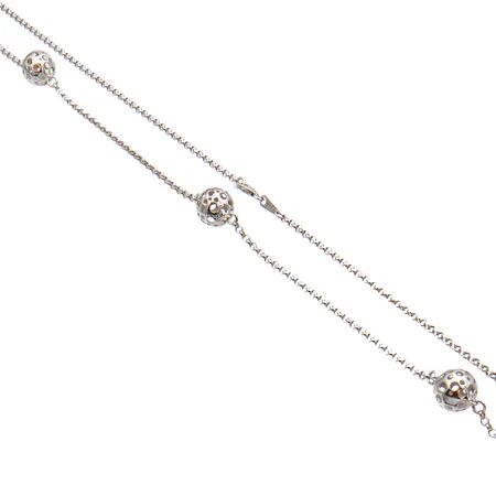 Kaulakoru, Leppäkerttu, Liisa Vitali, Kultakeskus, pituus 80cm, leveys 2-12mm, 925, Paino: 15,1 g