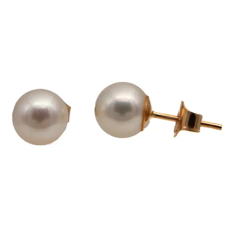 Helmikorvakorut, helmen Ø 7mm, 585br, Paino: 1,6 g