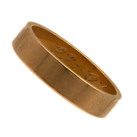 Sileä sormus, koko 20, kaiverrettu, 750, Paino: 6,1 g