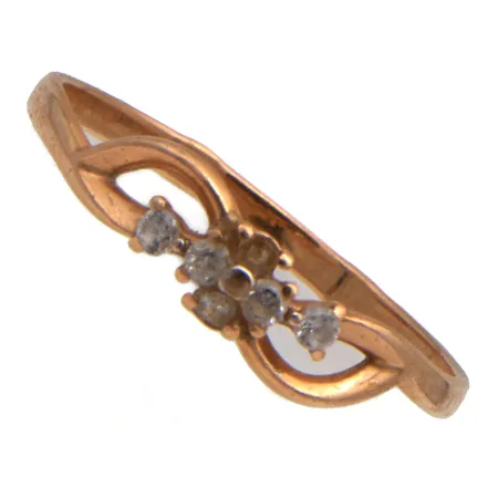 Kivisormus, koko 16¼, yksi kivi irronnut, 585br,  Paino: 0,8 g