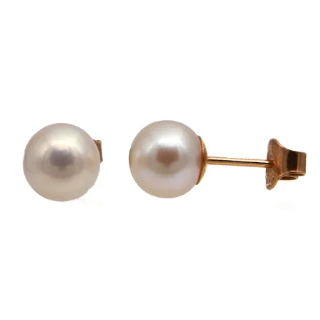 Helmikorvakorut, helmen Ø 7mm, 585br, Paino: 1,6 g