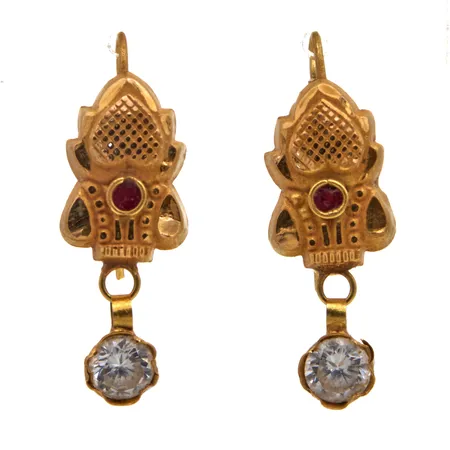 Kivikorvakorut, korkeus 26mm, leimaamaton 585,  Paino: 1,3 g