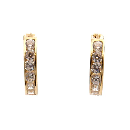 Rengas-korvakorut kivillä, Ø 13mm, 585br,  Paino: 1,6 g