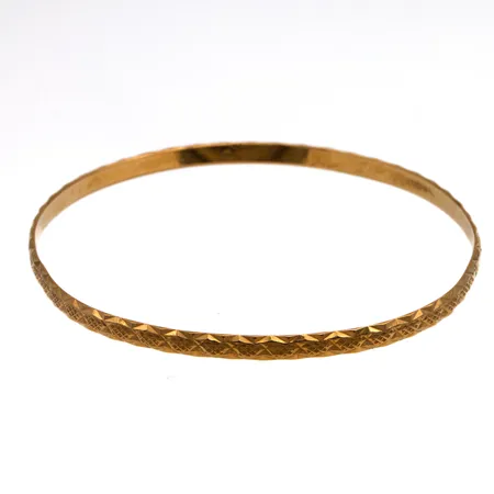 Kuvioitu rannerengas, Ø 68mm, vääntymää, leimaamaton 750,  Paino: 10,9 g